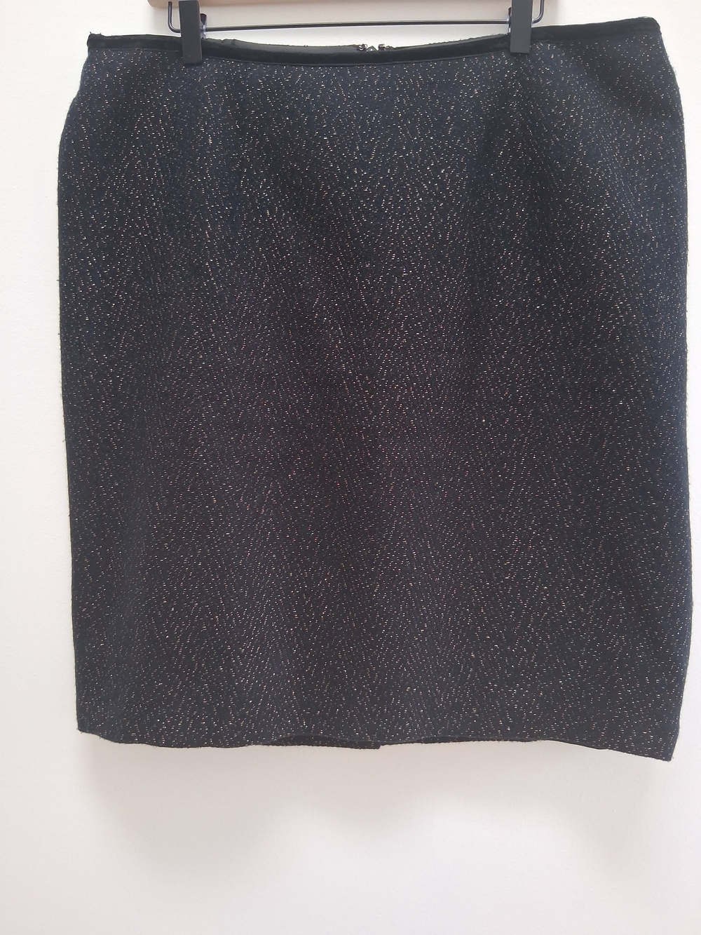 Talbots Womens' Black Pencil Skirt Subtle Metallic Accents Size 16 W Office Chic